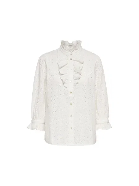 Top La Strada cu broderie alb