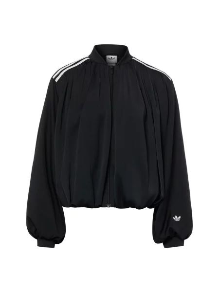 Satynowy top Adidas Originals do biegania z kapturem czarny