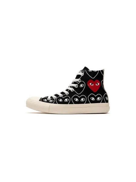 Pantofi Comme Des Garçons cu imagine cu motiv cu inimi alb