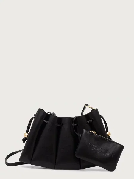 Themoire crossbody kabelka kožená CALIPSO černá