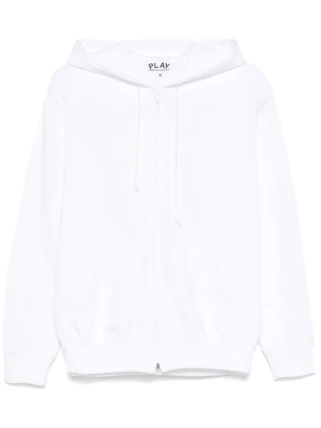 Bluza z kapturem Comme Des Garcons Play w serca biała