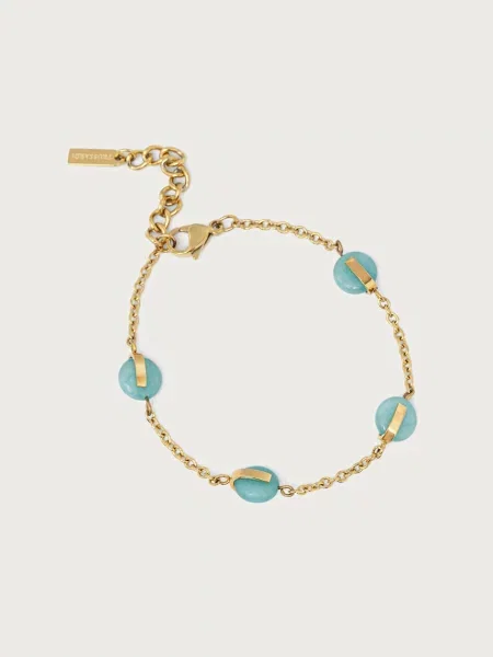 Trussardi bransoletka metalowa z agatem