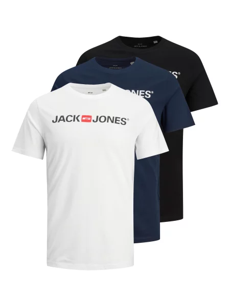 JACK & JONES Majica mornarska / rdeča / črna bela