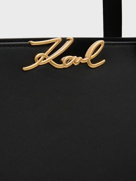 Шкіряна сумка шопер Karl Lagerfeld чорна