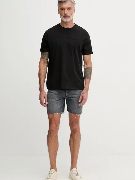 Armani Exchange tricou pentru bărbați din negru