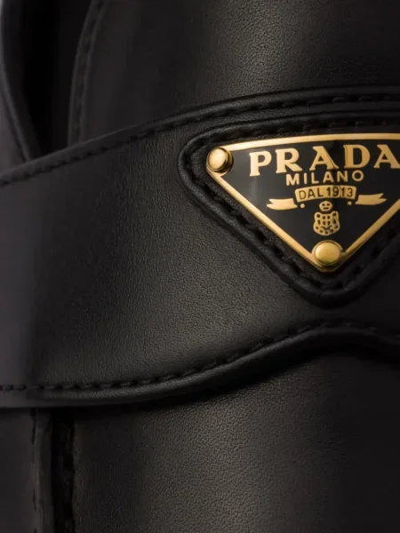Papuci tip mules Prada din piele negru