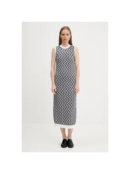 Barbour sukienka OLIVIA midi dopasowana granatowy