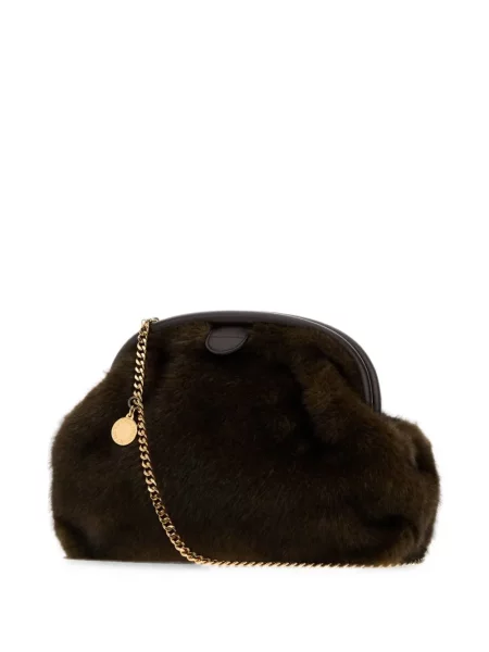 Clutch torbica Stella Mccartney s krznom smeđa