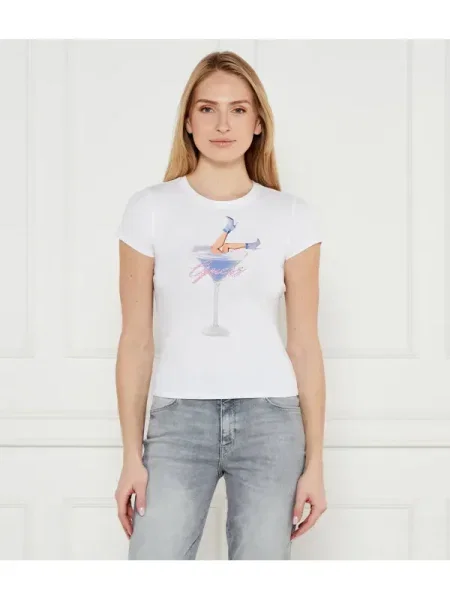 GUESS Tricou | alb