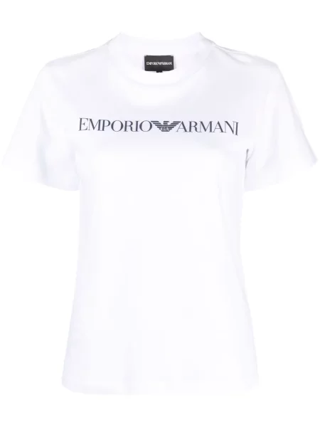 Tricou Emporio Armani cu imagine scurt alb