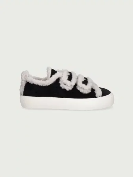 Inuikii SHEARLING LOW VELCRO sneakers detské semišové čierna