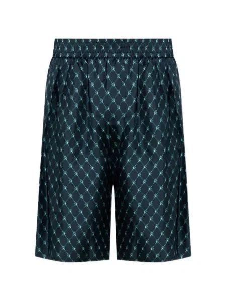 Pantaloni scurți Balmain de mătase albastru