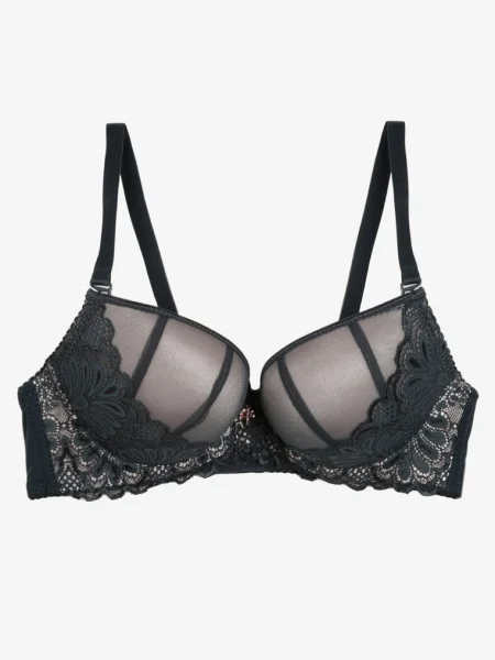 Sutien push-up verde-roz cu dantelă Bliffa verde