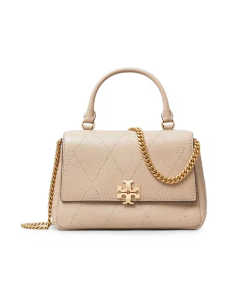Torebka crossbody Tory Burch pikowana beżowa
