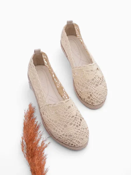 Pletené casual pletené espadrilky Marjin béžové