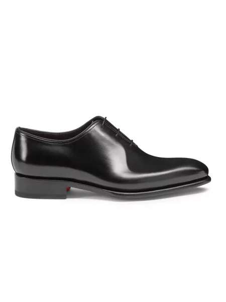 Oksfordy Santoni skórzany elegancki czarny