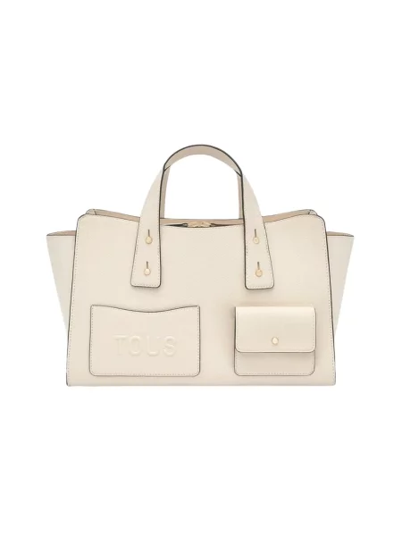 Tous torebka crossbody z imitacji skóry beżowa