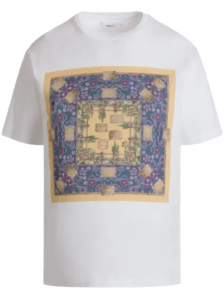 Grafic tricou Bally cu imagine alb