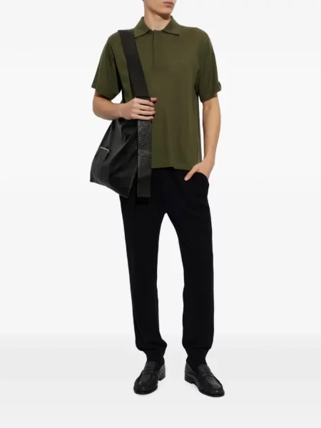 Tricou polo Lisa Yang din cașmir verde