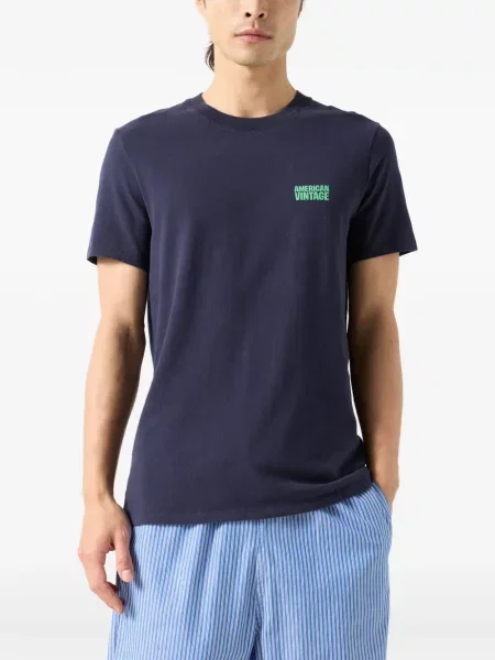 Tricou American Vintage retro albastru