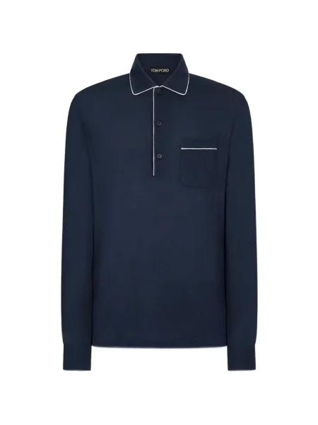 Lung tricou polo Tom Ford albastru