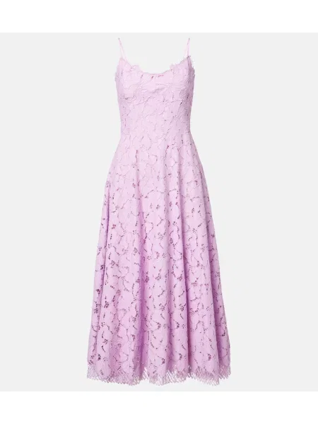 Rochie midi Simkhai din dantelă până la genunchi de costum violet