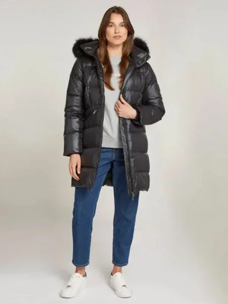 Calvin Klein Steppelt hosszú kabát fekete