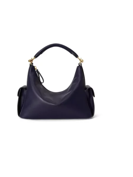 Lauren Ralph Lauren torebka skórzana niebieska