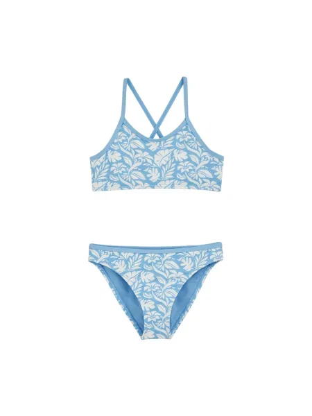 WE Fashion Costum de baie două piese albastru deschis alb