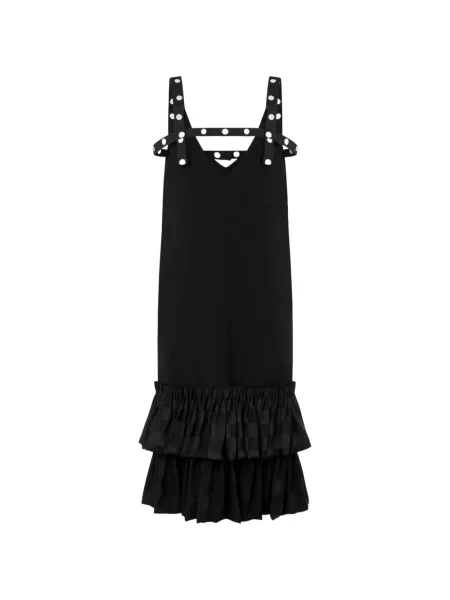 Rochie midi Moschino cu buline cu volane negru