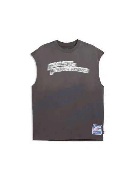 Koszulka PUMA x FAST & FURIOUS Cut-Off o luźnym kroju Akcesoria S szary