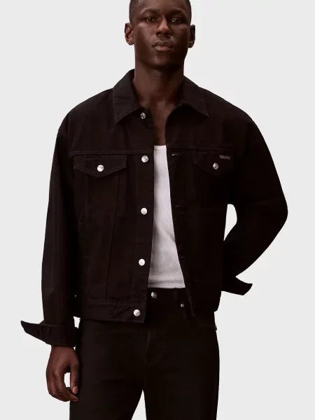 Класична джинсова сорочка Calvin Klein Jeans чорна
