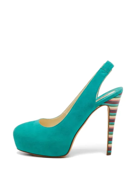 Pantofi cu toc Brian Atwood din piele de căprioară cu platformă albastru