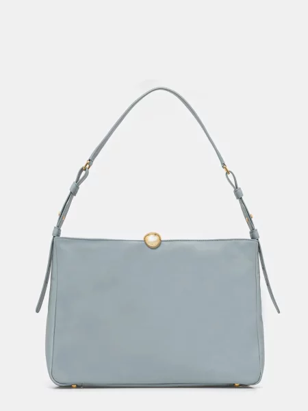 Кожена чанта Furla синьо светлосиньо