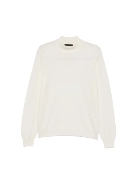 Sweter z golfem Tagliatore wełniany do golfa beżowy