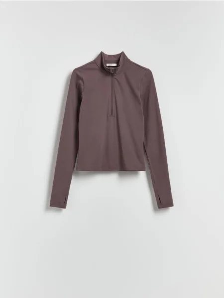 Reserved Bluza ze stójką brązowy