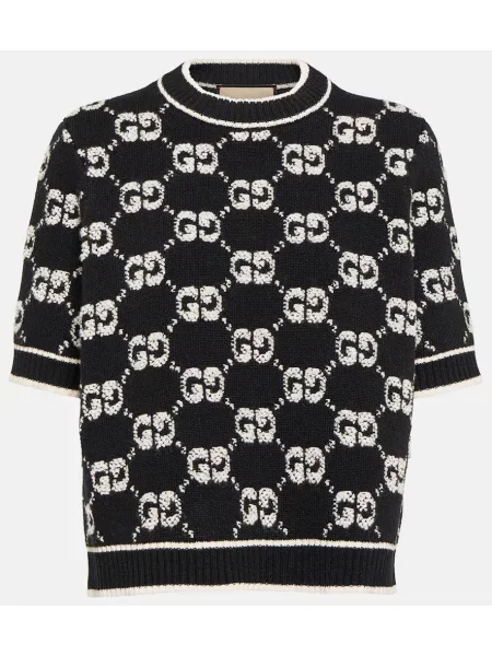 Top Gucci de lână negru