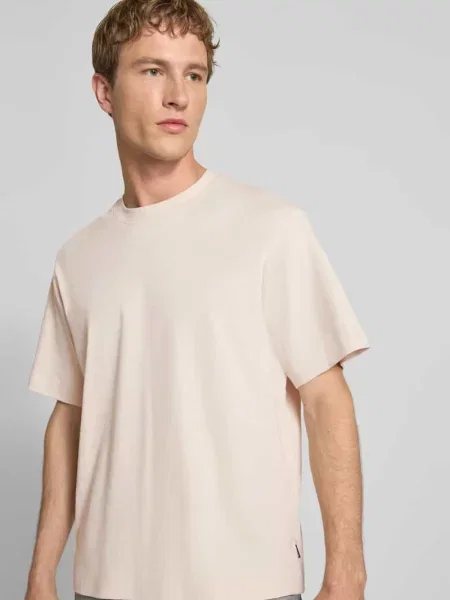 T-shirt z okrągłym dekoltem model EURBAN EDGE' Jack & Jones beżowa