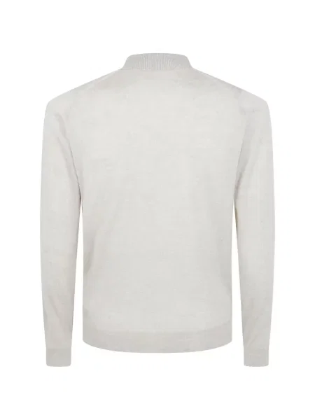 Lung tricou polo John Smedley gri