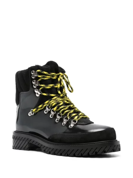 Cizme scurte Off-white din piele alb