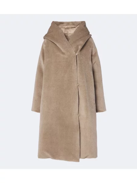 Reversibil palton Max Mara de lână bej
