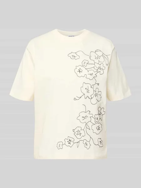 T-shirt z haftowanym motywem i dekoltem w kształcie litery O Jake*s Studio Woman