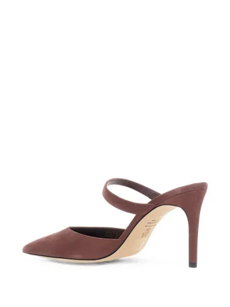 Papuci tip mules Stuart Weitzman cu bretele maro