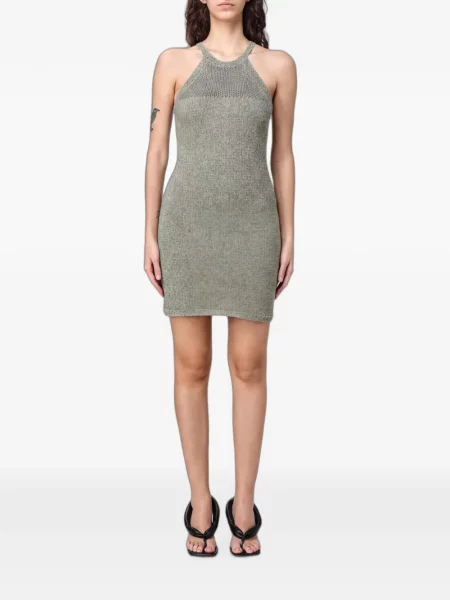 Kötött halter nyakú mini ruha Emporio Armani zöld