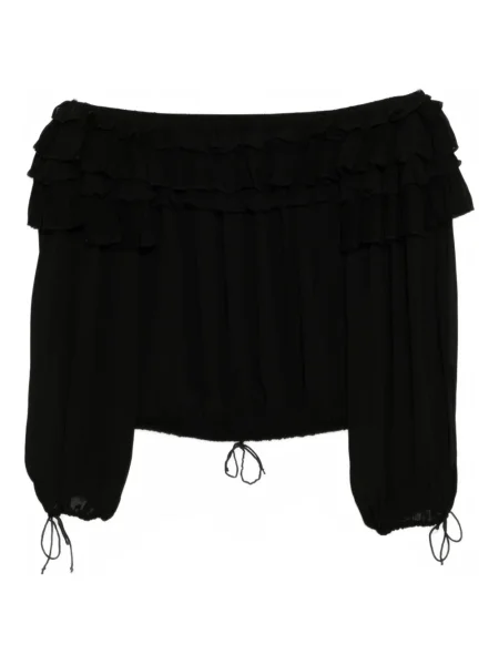 Bluză Cynthia Rowley cu volane negru