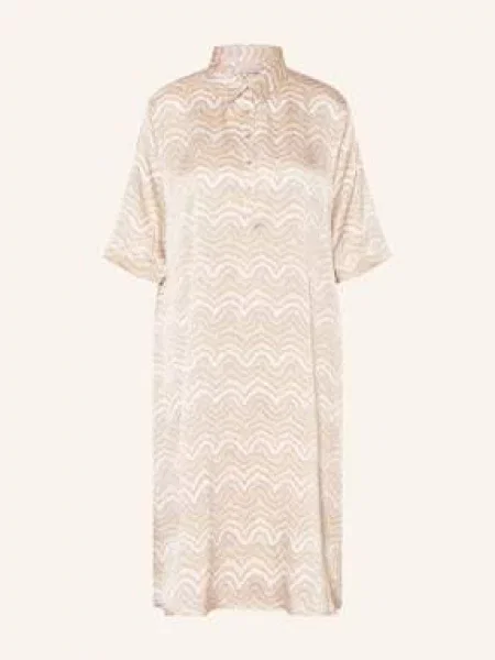 Hemisphere Sukienka Koszulowa Z Jedwabiu beige beżowa