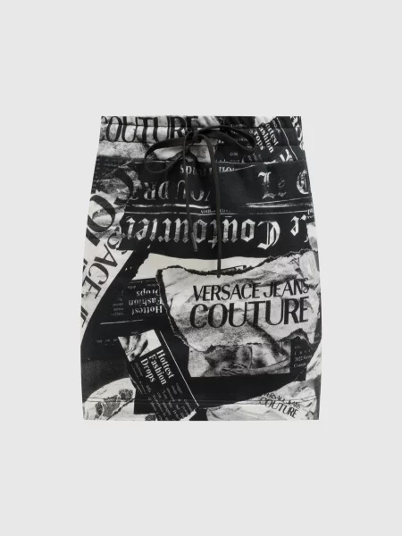 Спідниця міні в принт Magazine Versace Jeans Couture чорна