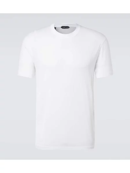 Tricou Tom Ford din jerseu alb