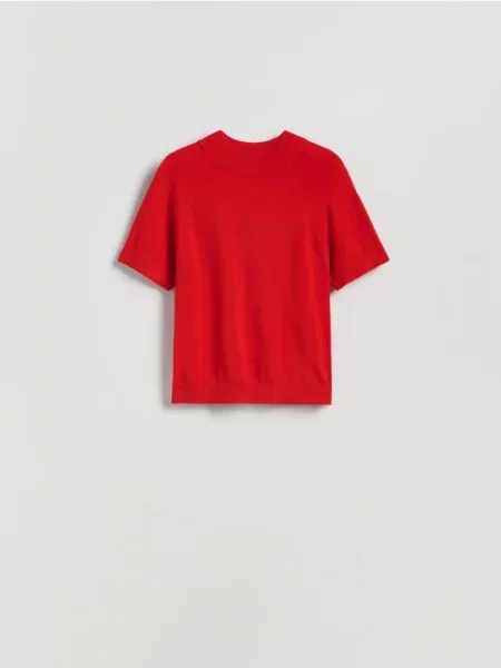 Reserved Gładki sweter czerwony