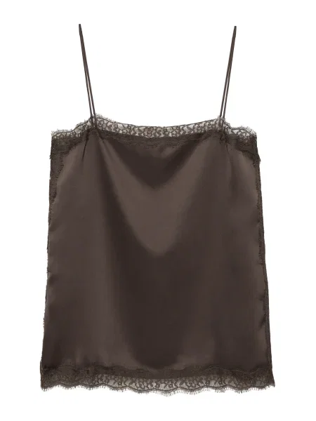 Pull&Bear Top temno rjava